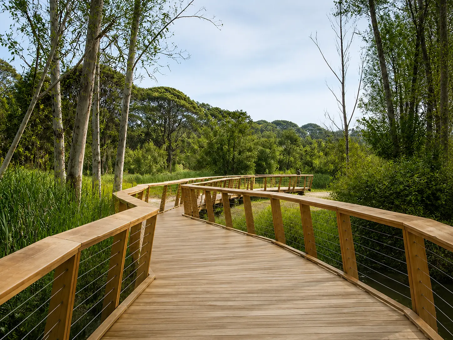 Passerelle et cheminement bois